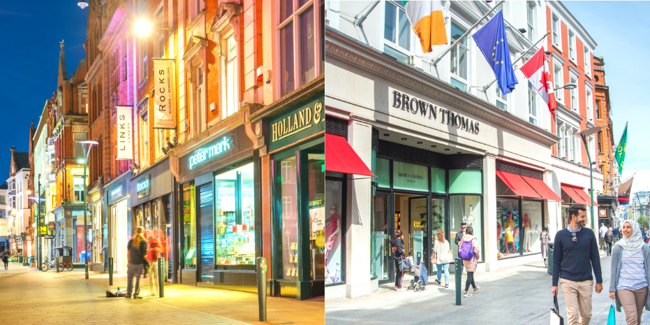 View of Brown Thomas and lighting of Grafton street